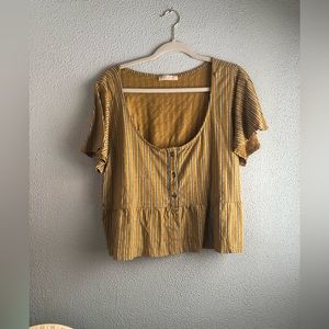 NWT Natural by Known Supply striped top with empire waist & Henley top